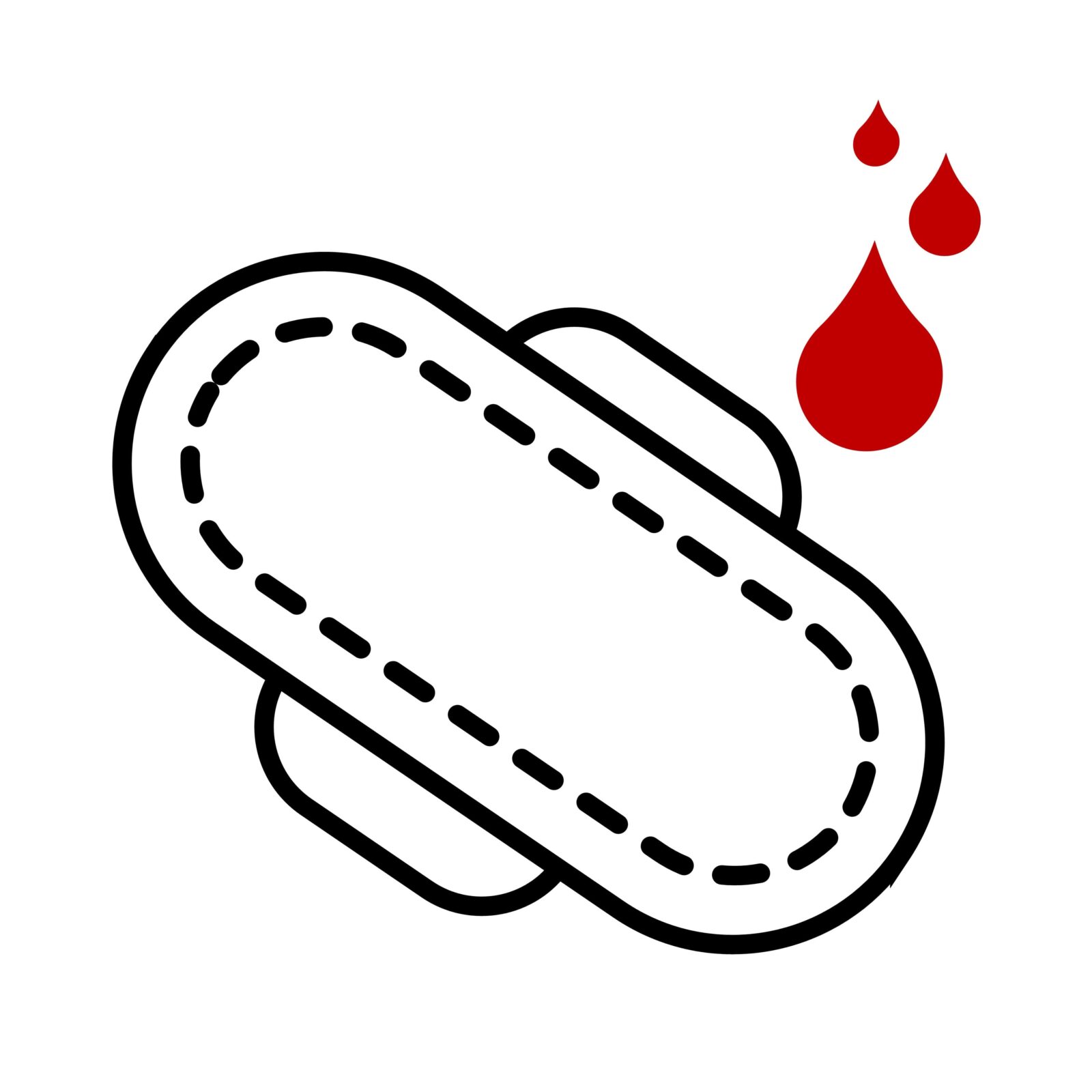 icon image of a pad and drop of blood